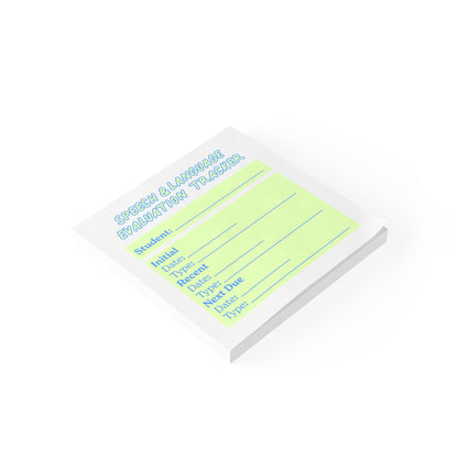 Speech/Language Evaluation Tracker Post-it® | Green & Blue