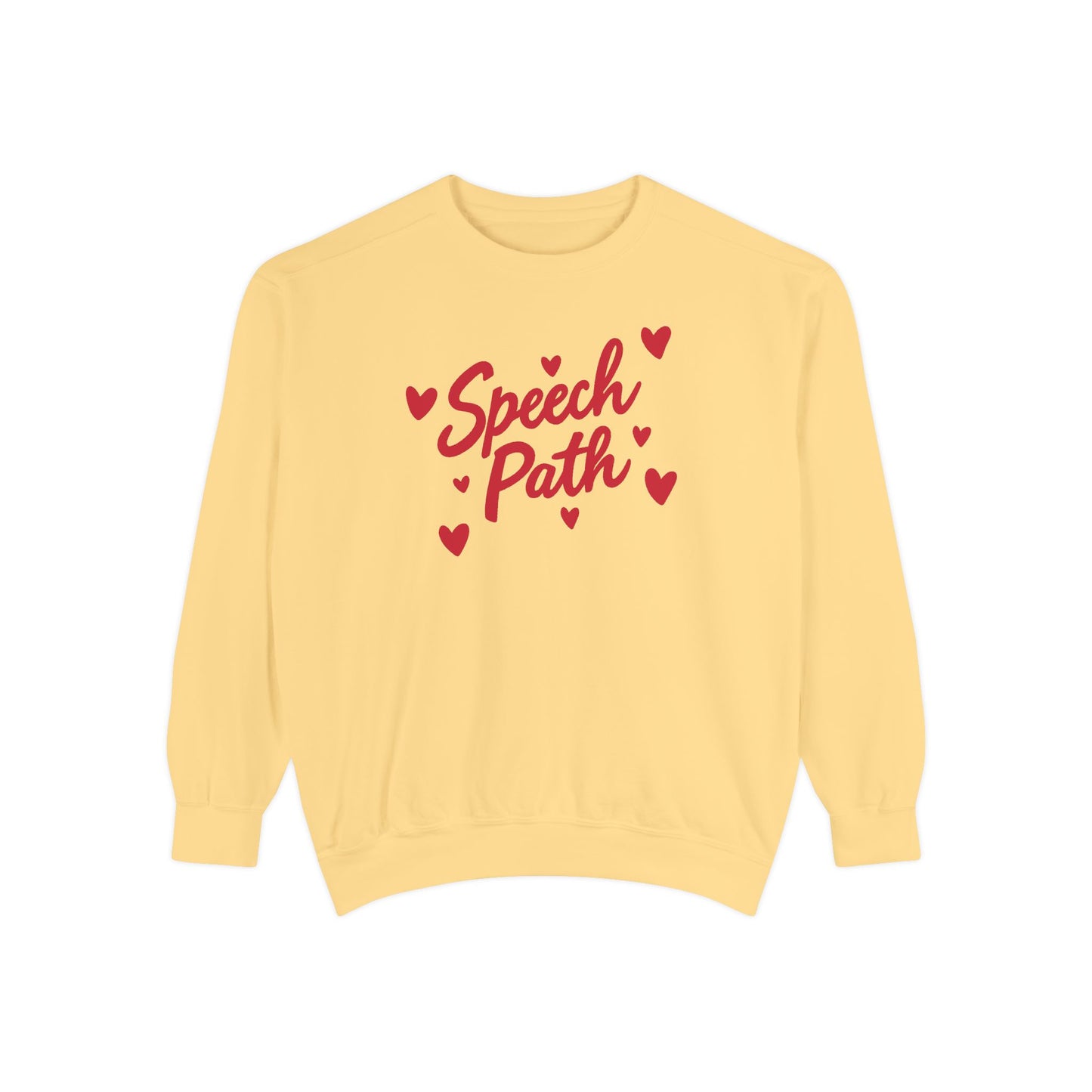 Speech Path Hearts Comfort Colors Sweatshirt