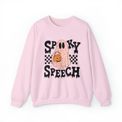 Spooky Speech Checkerboard Crewneck Sweatshirt