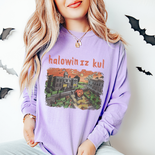 Halloween Is Cool Long Sleeve Comfort Colors T-Shirt