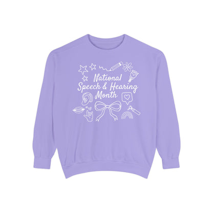 National Speech & Hearing Month Doodles Comfort Colors Sweatshirt