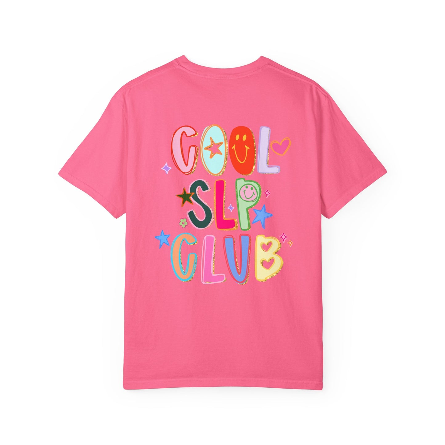 Personalized Cool SLP Club Comfort Colors T-Shirt | Front and Back Print