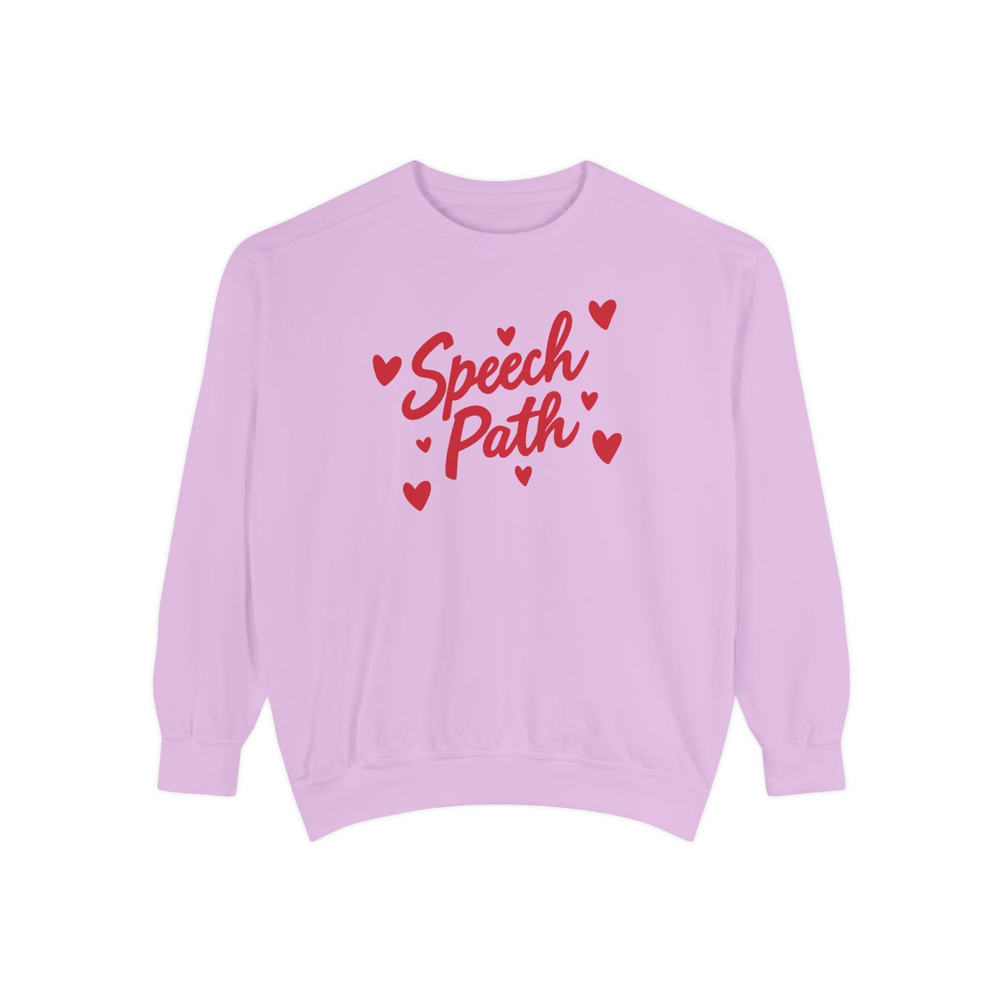 Speech Path Hearts Comfort Colors Sweatshirt