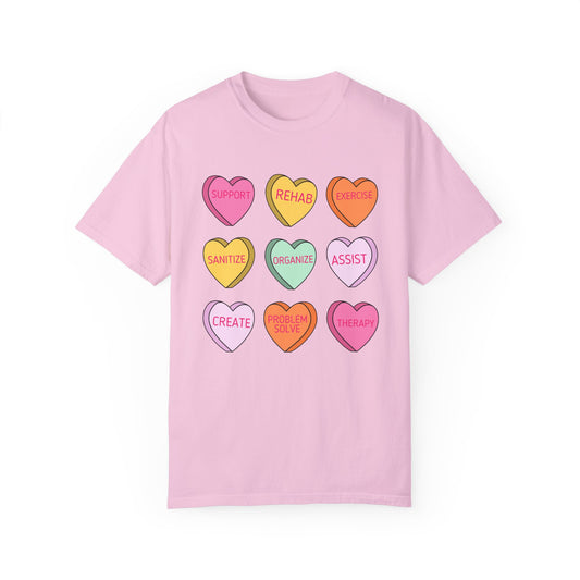 Rehab Technician Candy Hearts Comfort Colors T-Shirt