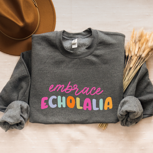 Embrace Echolalia Rainbow Crewneck Sweatshirt