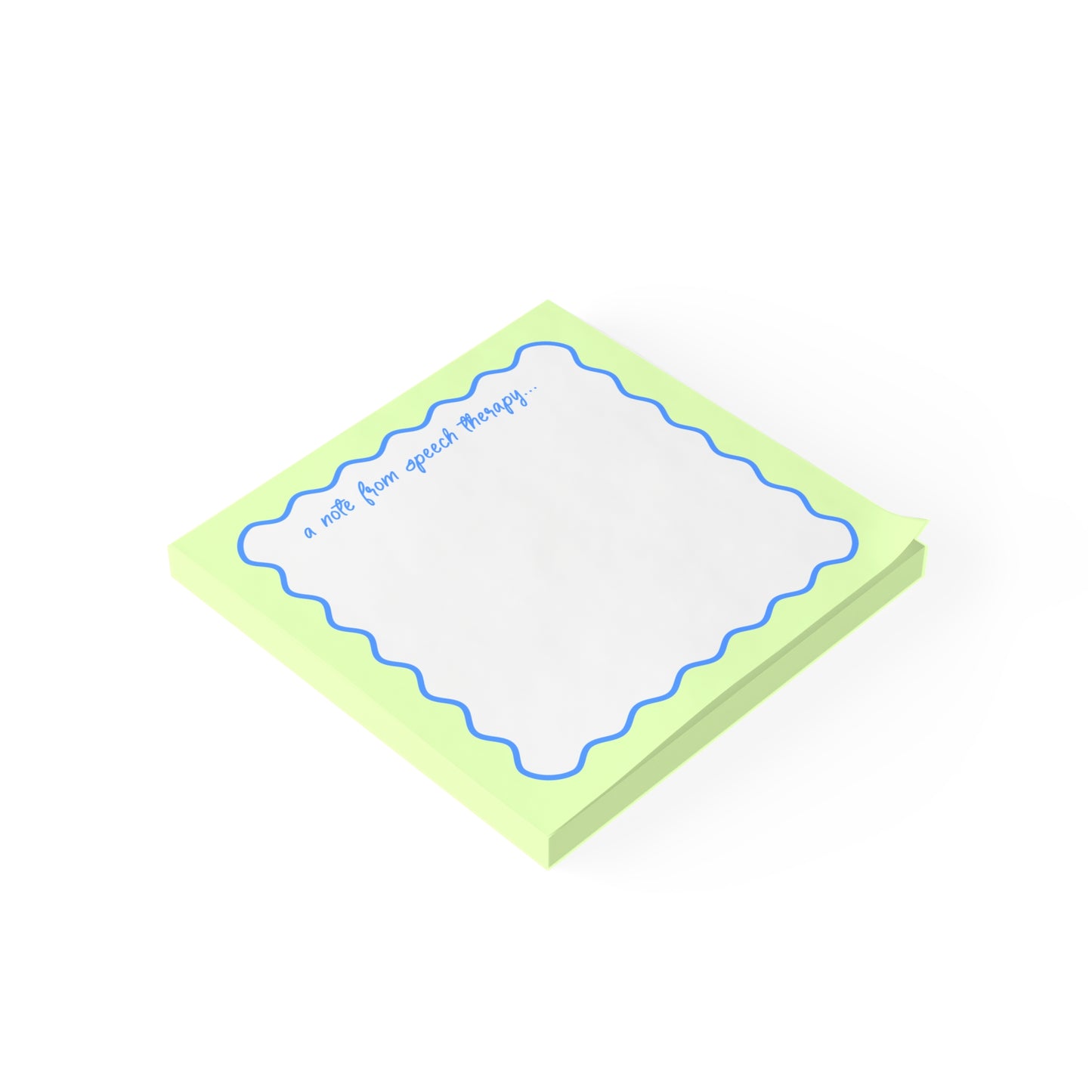 A Note from Speech Therapy Post-it® Note Pad | Green & Blue