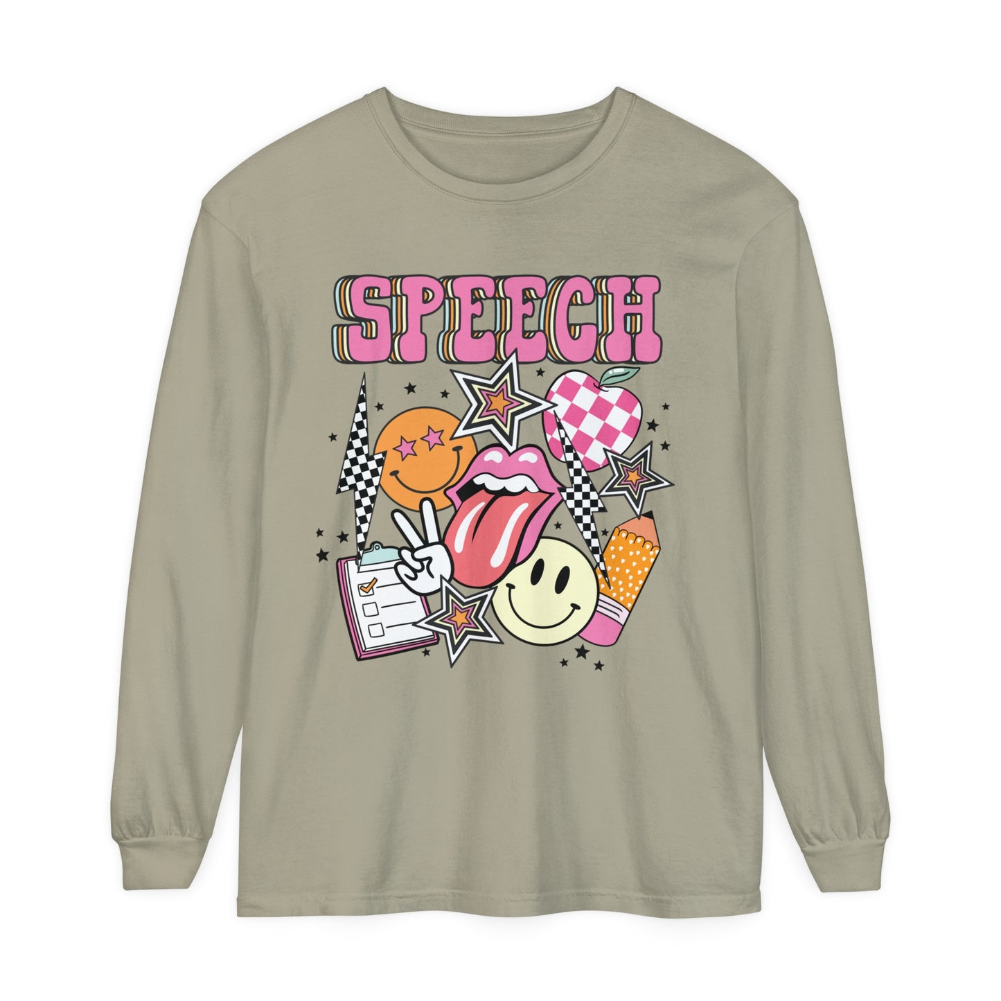 Retro Speech Long Sleeve Comfort Colors T-shirt