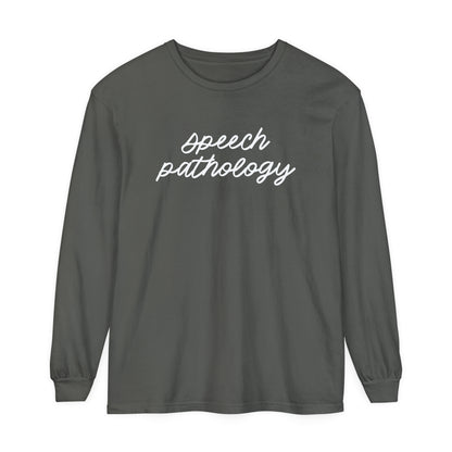 Speech Pathology Script Long Sleeve Comfort Colors T-shirt