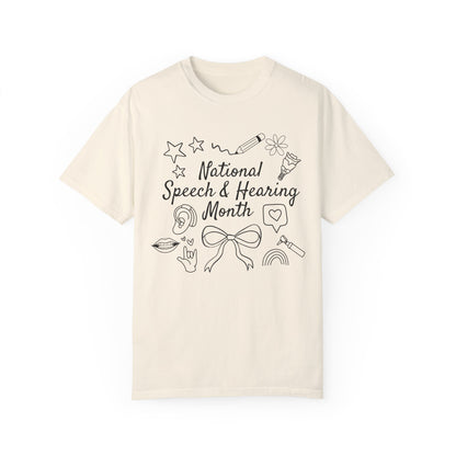 National Speech & Hearing Month Doodles Comfort Colors T-Shirt