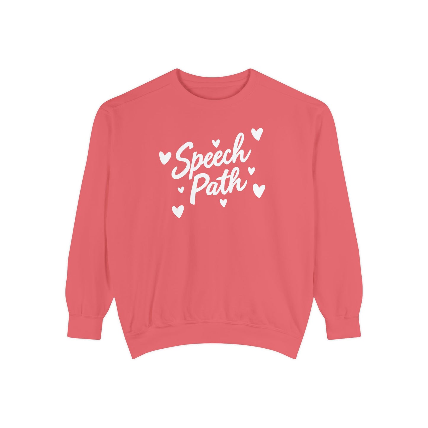 Speech Path Hearts Comfort Colors Sweatshirt