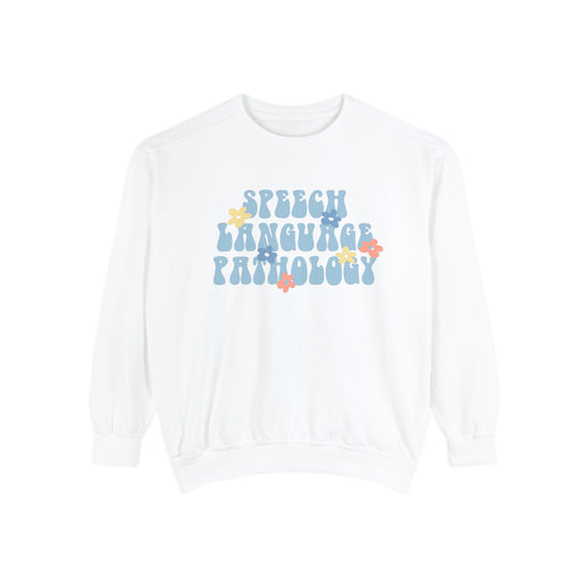 Speech-Language Pathology Retro Flower Comfort Colors Sweatshirt