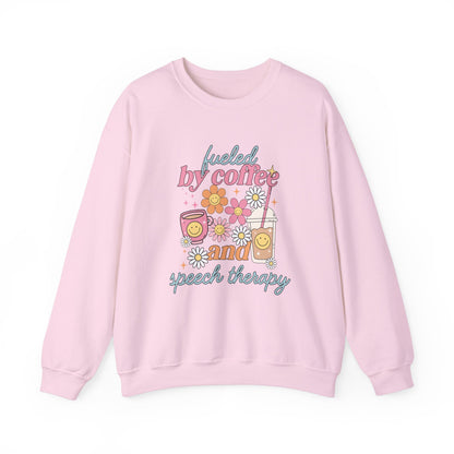 Fueled By Coffee and Speech Therapy Crewneck Sweatshirt