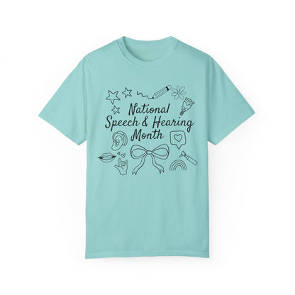 National Speech & Hearing Month Doodles Comfort Colors T-Shirt