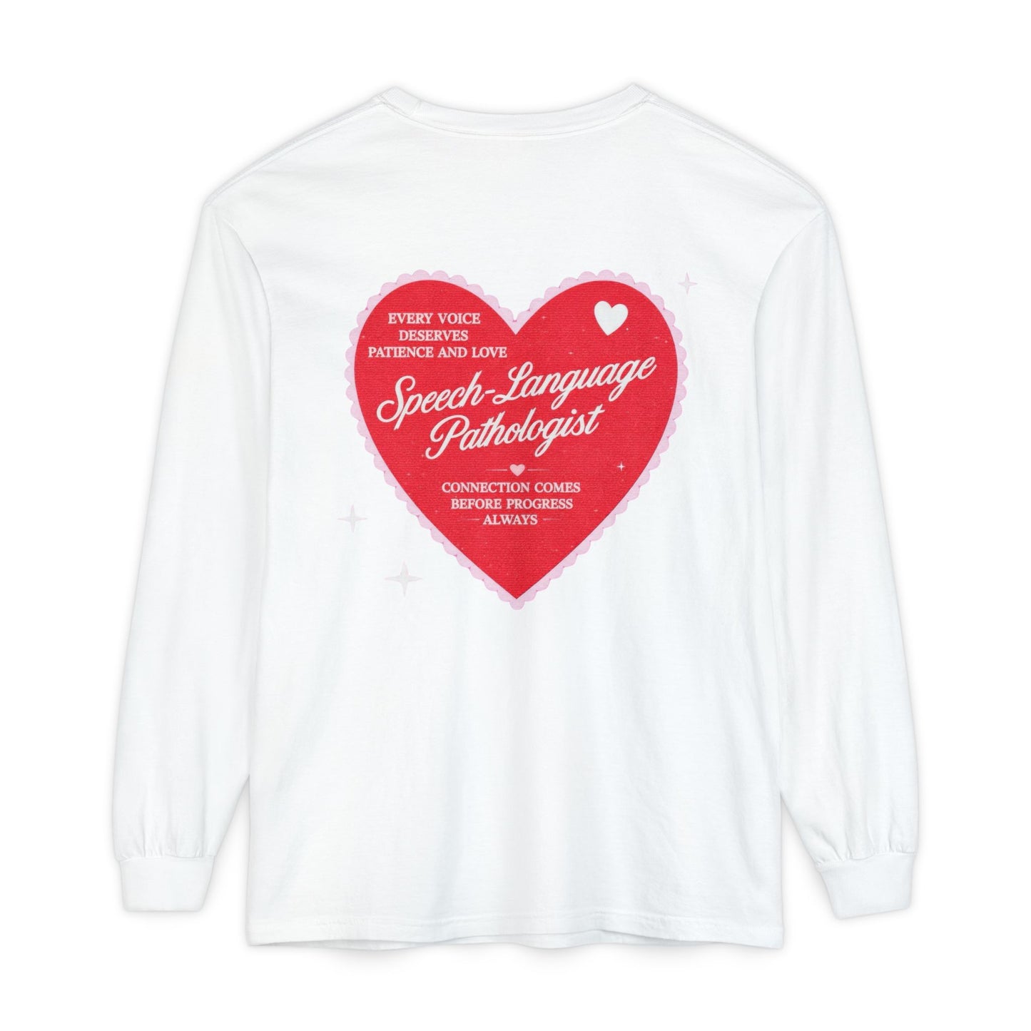 SLP Heart Patch Long Sleeve T-Shirt | Front and Back Print