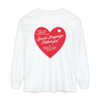 SLP Heart Patch Long Sleeve T-Shirt | Front and Back Print