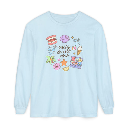 Salty Speech Club Long Sleeve Comfort Colors T-Shirt
