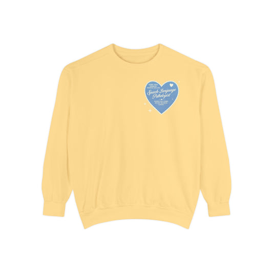 SLP Heart Patch Comfort Colors Sweatshirt | Front and Back Print