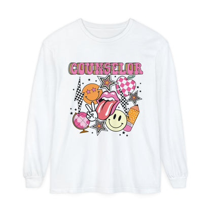 Retro Counselor Long Sleeve Comfort Colors T-shirt