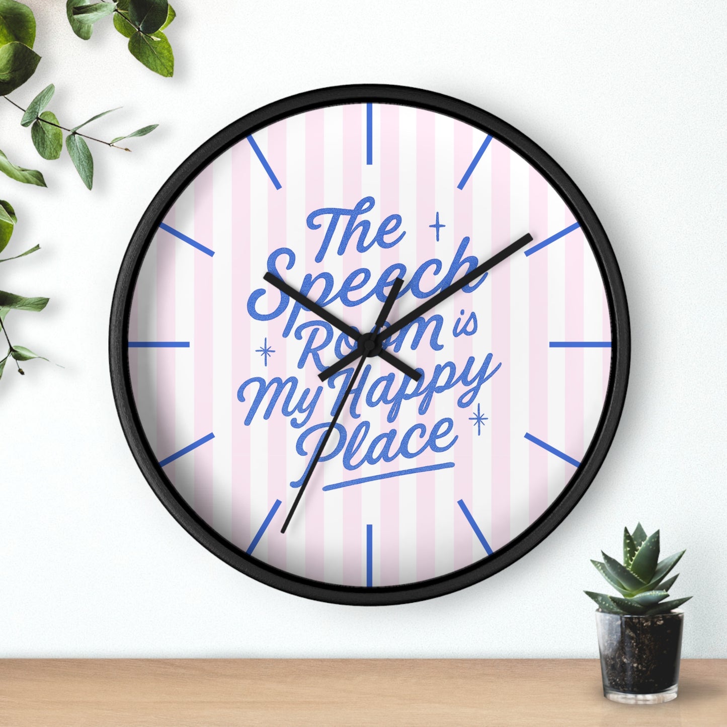 The Speech Room Is My Happy Place Wall Clock