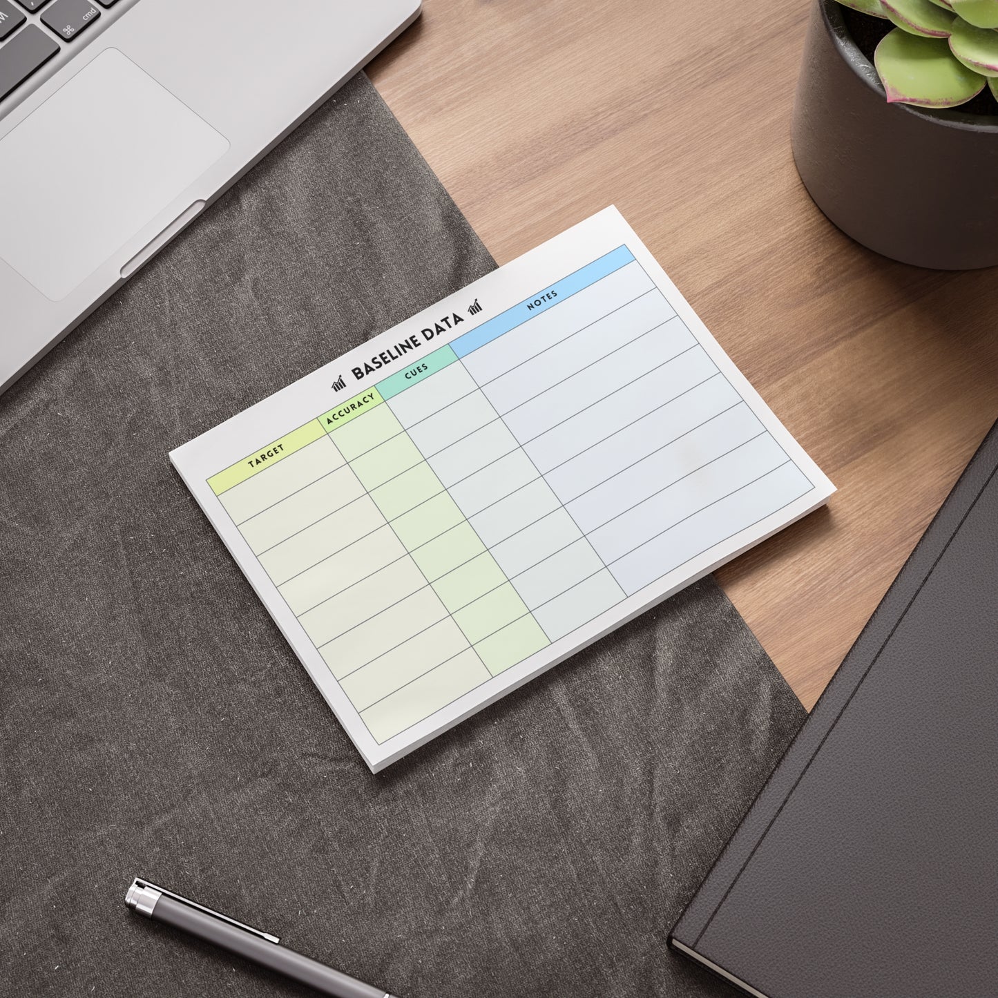 Baseline Data Post-it® Note Pad | Green & Blue