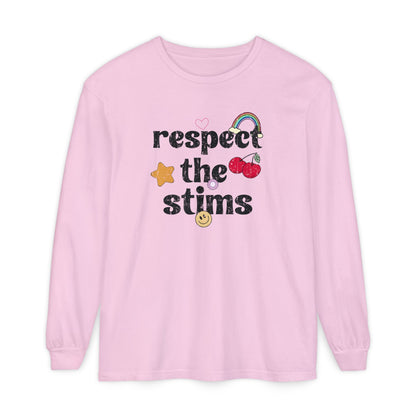 Respect The Stims Distressed Long Sleeve Comfort Colors T-Shirt