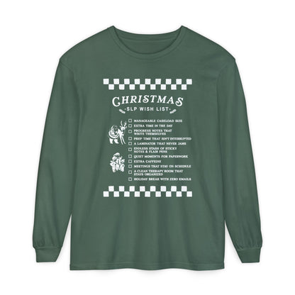 Christmas SLP Wish List Long Sleeve Comfort Colors T-Shirt