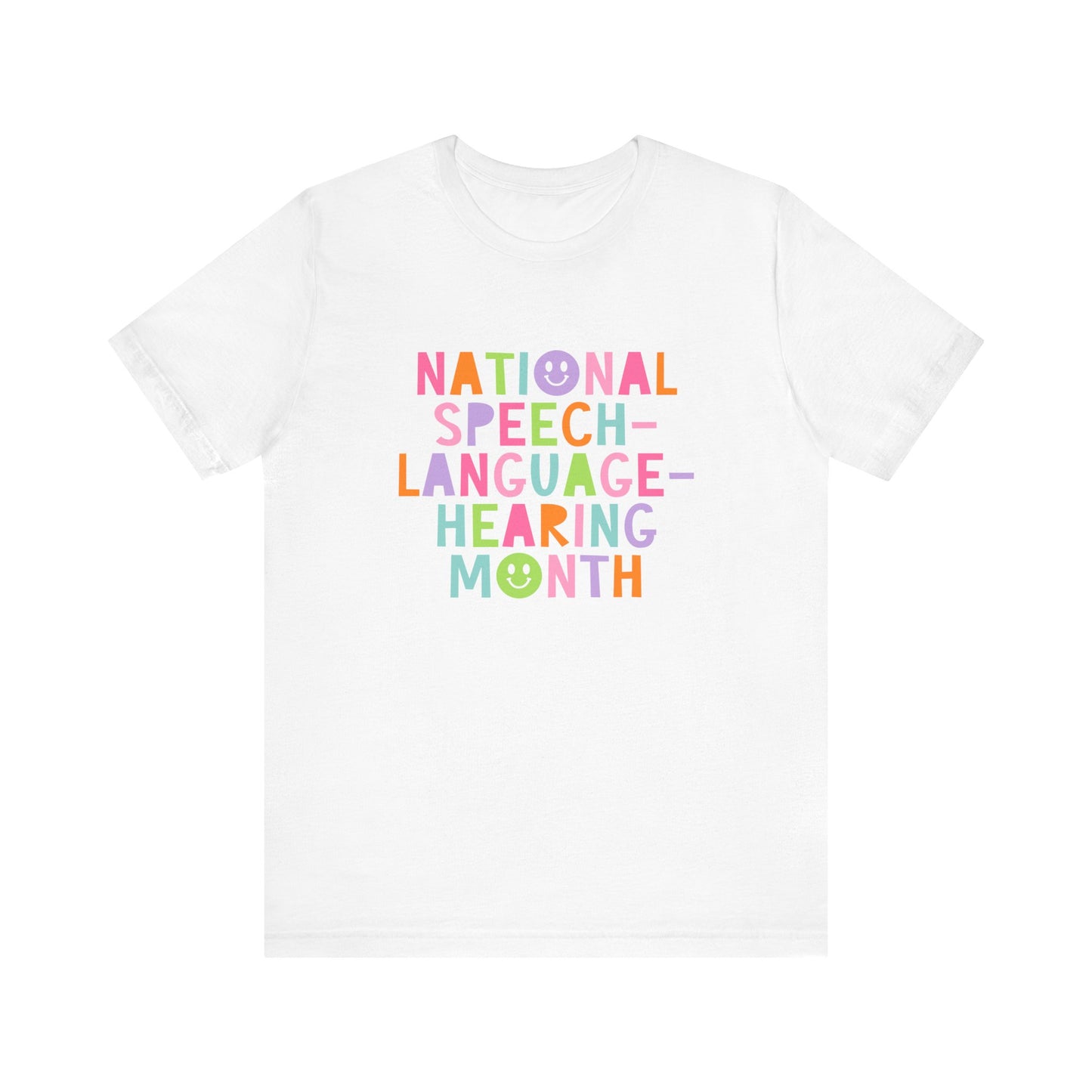 Colorful National Speech-Language-Hearing Month Jersey T-Shirt