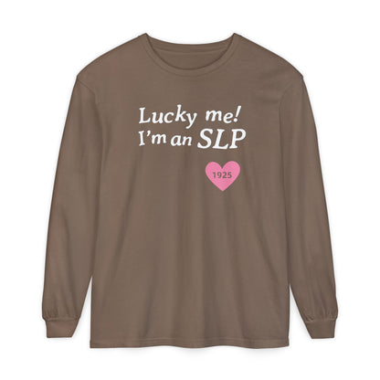 Lucky Me I'm an SLP Long Sleeve Comfort Colors T-Shirt