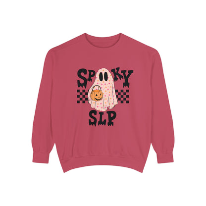 Spooky SLP Checkerboard Comfort Colors Sweatshirt