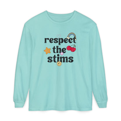 Respect The Stims Distressed Long Sleeve Comfort Colors T-Shirt