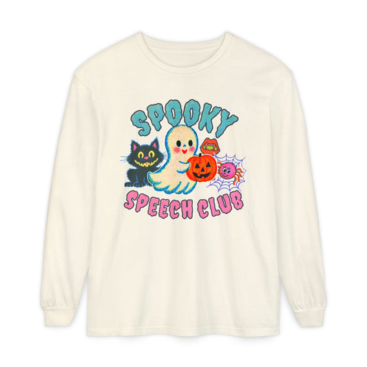 Spooky Speech Club Long Sleeve Comfort Colors T-Shirt