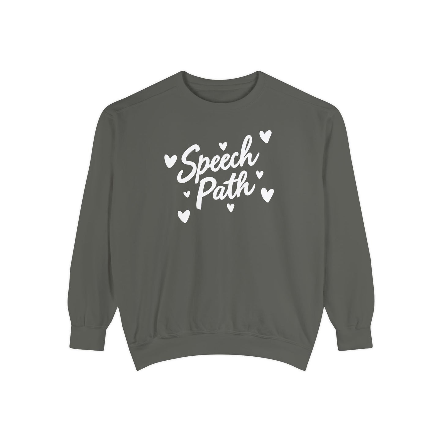 Speech Path Hearts Comfort Colors Sweatshirt