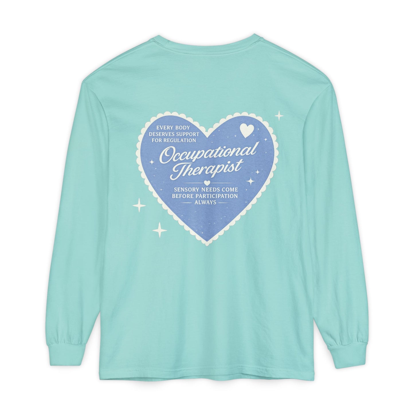 OT Heart Patch Long Sleeve T-Shirt | Front and Back Print