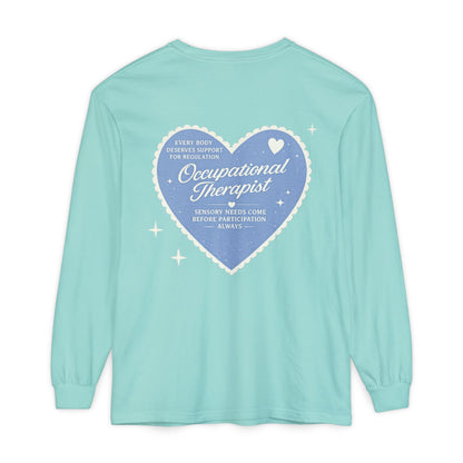 OT Heart Patch Long Sleeve T-Shirt | Front and Back Print