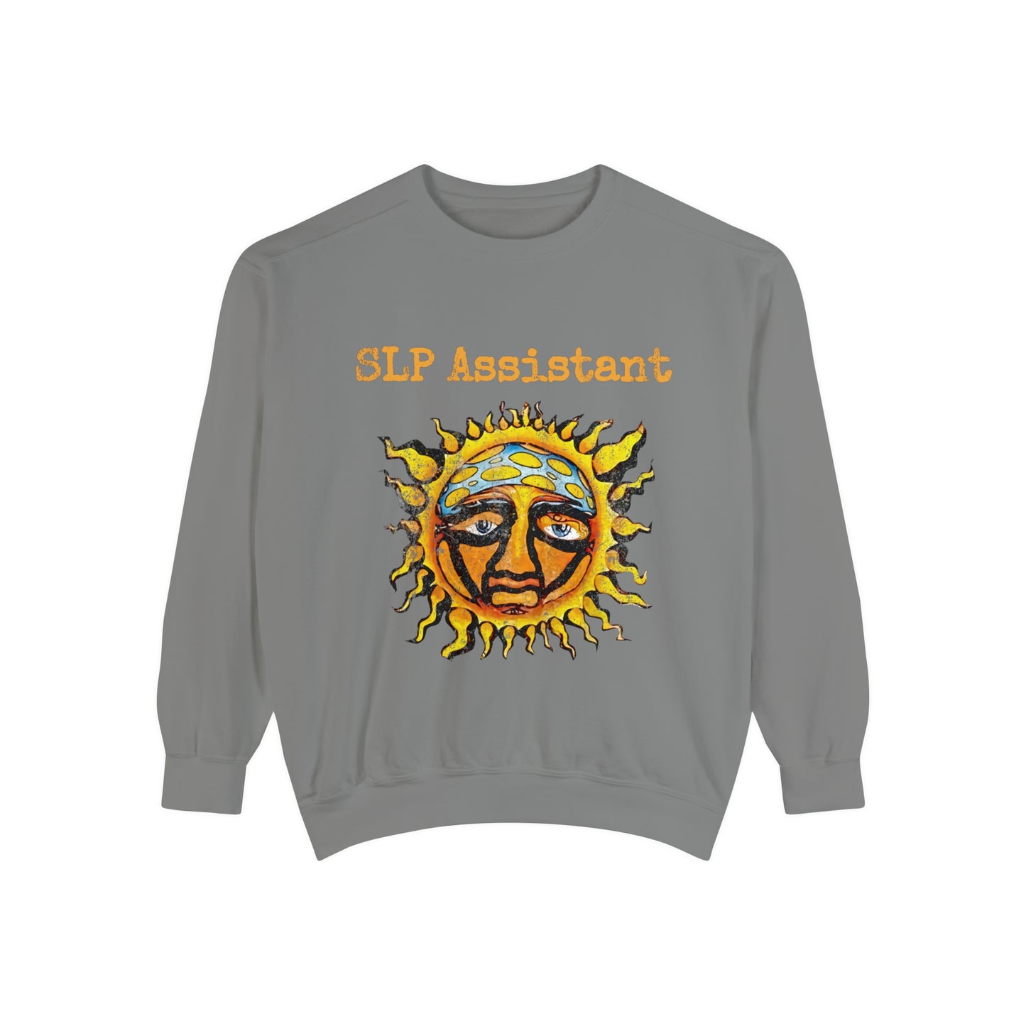 SLP Assistant Distressed Sun Band Comfort Colors Sweatshirt