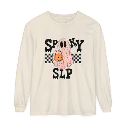 Spooky SLP Checkerboard Long Sleeve Comfort Colors T-Shirt