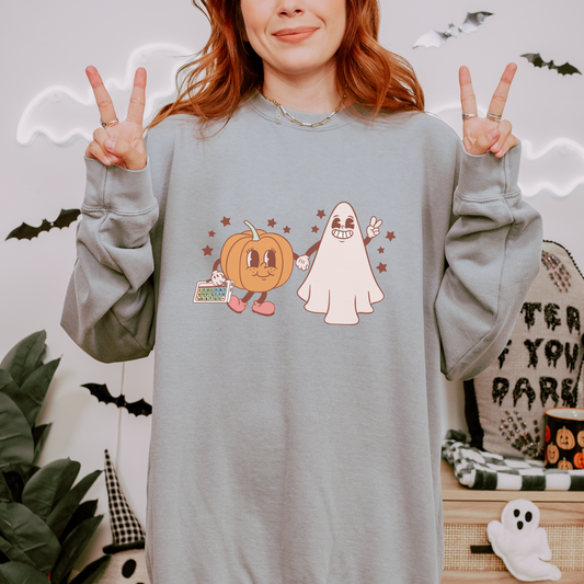 Pumpkin and Ghost AAC Comfort Colors Sweatshirt