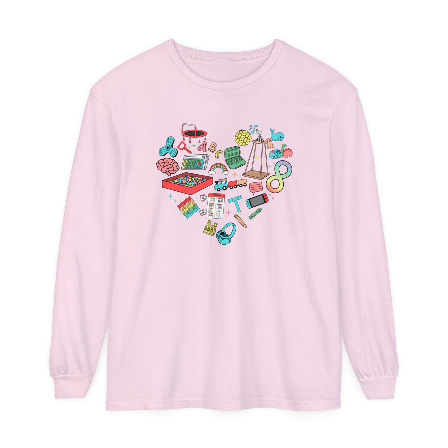 Autism Heart Long Sleeve Comfort Colors T-shirt