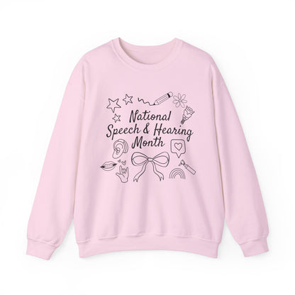 National Speech & Hearing Month Doodles Crewneck Sweatshirt