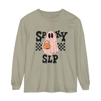 Spooky SLP Checkerboard Long Sleeve Comfort Colors T-Shirt
