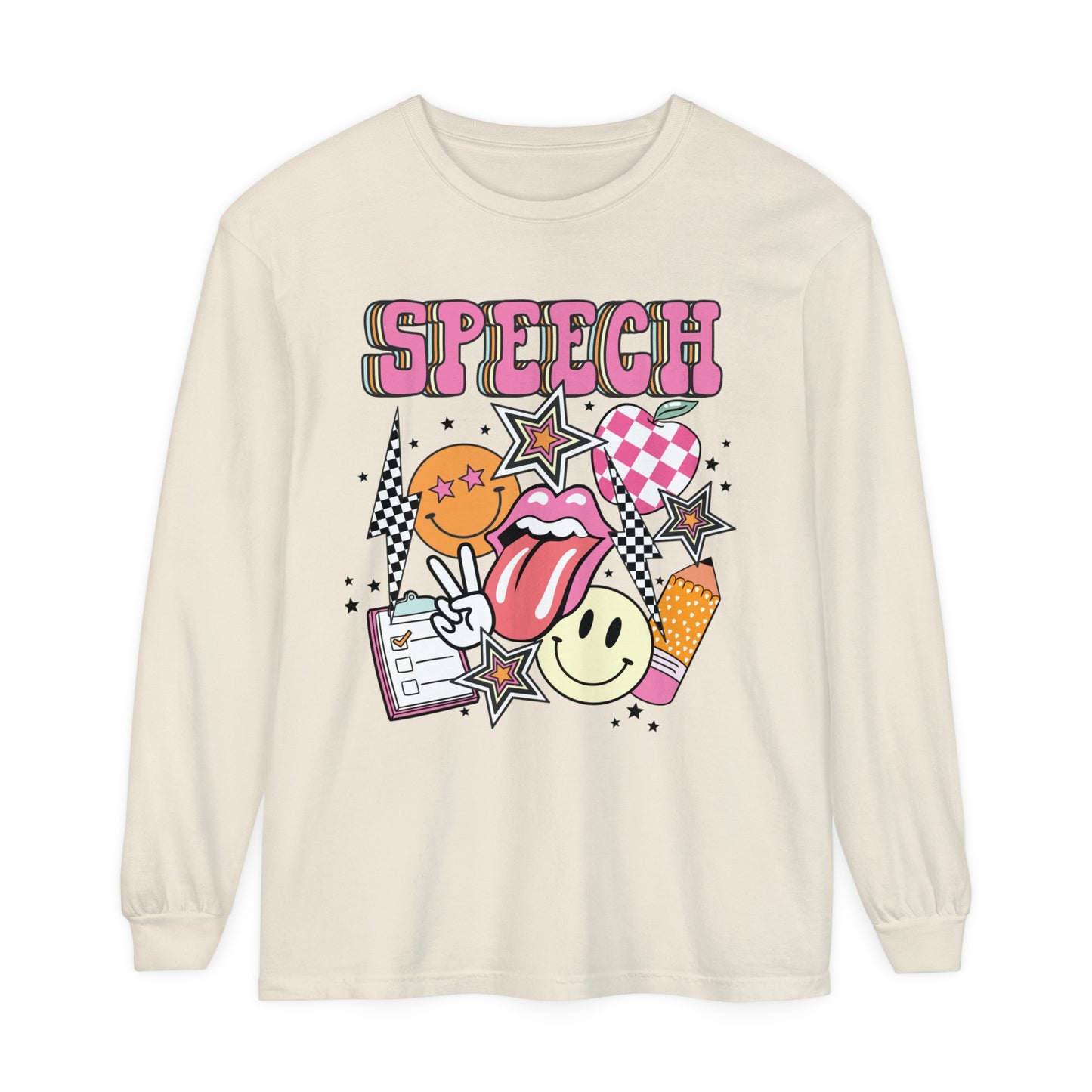 Retro Speech Long Sleeve Comfort Colors T-shirt