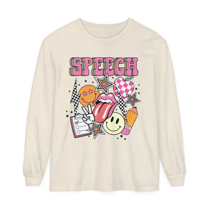 Retro Speech Long Sleeve Comfort Colors T-shirt