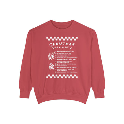 Christmas SLP Wish List Comfort Colors Sweatshirt