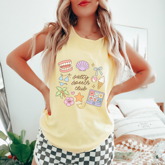 Salty Speech Club Comfort Colors Tank Top
