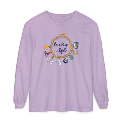 Lucky SLPA Charm Bracelet Long Sleeve Comfort Colors T-Shirt