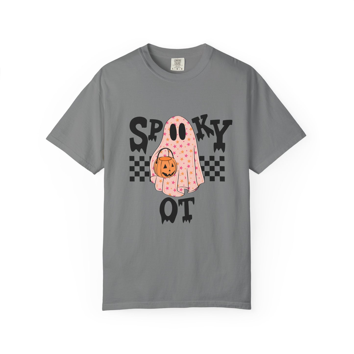 Spooky OT Checkerboard Comfort Colors T-Shirt