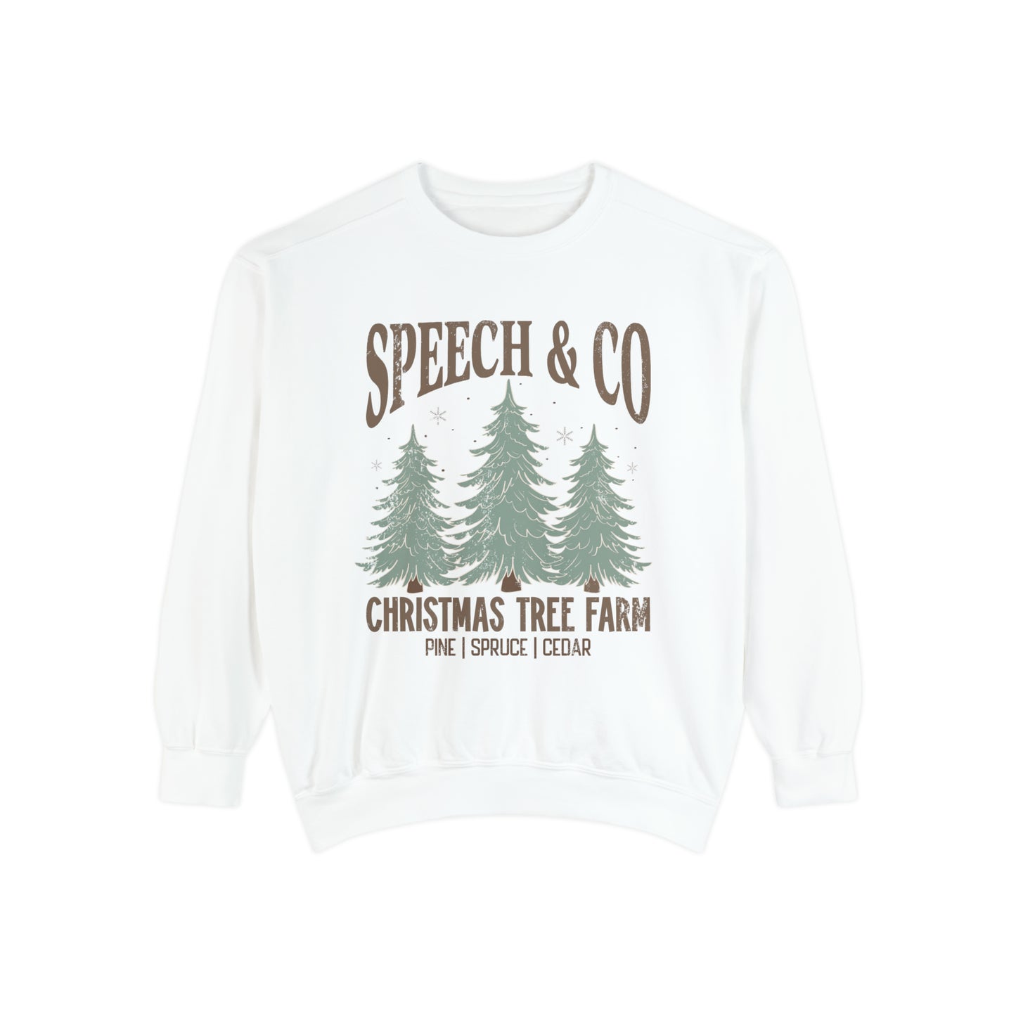 Speech & Co Christmas Tree Farm Comfort Colors Sweatshirt