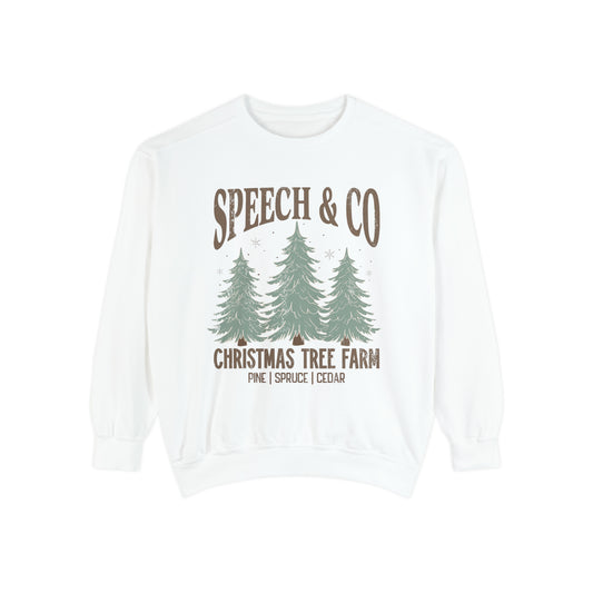 Speech & Co Christmas Tree Farm Comfort Colors Sweatshirt