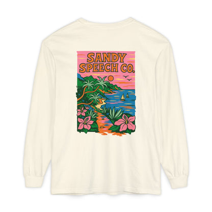 Sandy Speech Co. Long Sleeve Comfort Colors T-Shirt | Front and Back Print