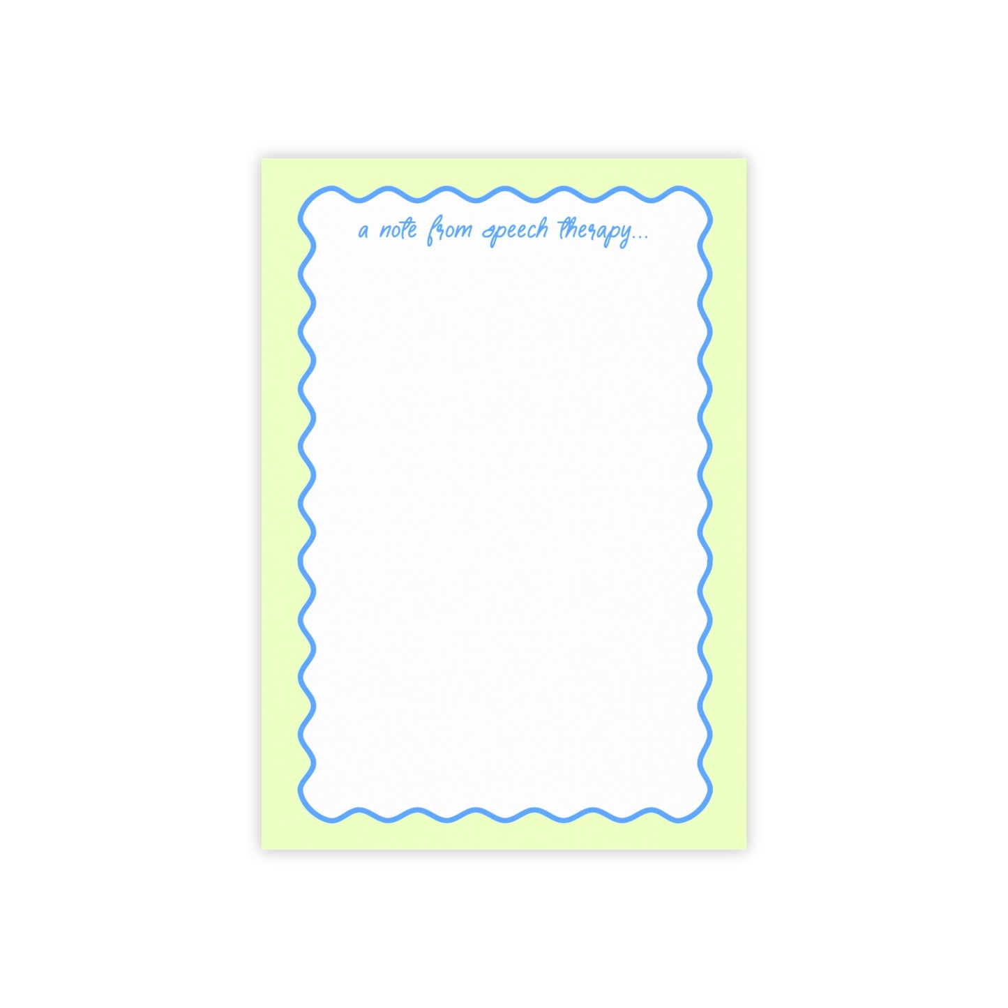 A Note from Speech Therapy Post-it® Note Pad | Green & Blue